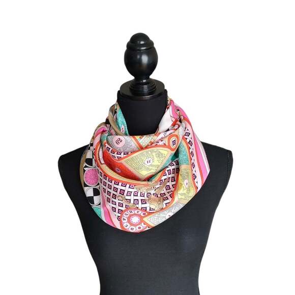 HERMES Authentic Black Silk Scarf - Picture 11 of 12